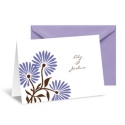 Whimsical Floral Note Card and Envelope - Lilac