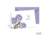 Whimsical Floral Note Card and Envelope - Lilac