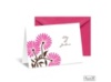 Whimsical Floral Note Card and Envelope - Fuchsia