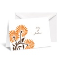 Whimsical Floral Note Card and Envelope - Poppy