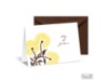 Whimsical Floral Note Card and Envelope - Canary