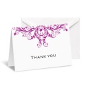 Layered Filigree Monogram Note Card and Envelope - Amethyst