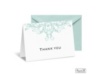Layered Filigree Monogram Note Card and Envelope - Aqua