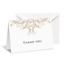 Layered Filigree Monogram Note Card and Envelope - Champagne