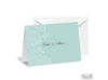 Two-Tone Damask Background Note Card and Envelope - Aqua