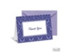 Two-Color Damask Note Card and Envelope - Eggplant and Orchid