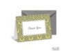 Two-Color Damask Note Card and Envelope - Pewter and Canary