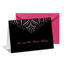 Mod Medallion Note Card and Envelope - Fuchsia