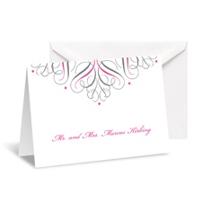 Mod Medallion Note Card and Envelope - White