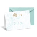 Key to My Heart Note Card and Envelope - Aqua