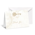 Key to My Heart Note Card and Envelope - Champagne