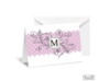 Blossoming Monogram Note Card and Envelope - Bubble Gum