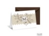 Blossoming Monogram Note Card and Envelope - Champagne