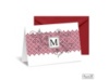 Blossoming Monogram Note Card and Envelope - Merlot
