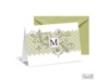 Blossoming Monogram Note Card and Envelope - Olive