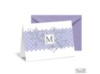 Blossoming Monogram Note Card and Envelope - Orchid