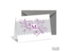 Blossoming Monogram Note Card and Envelope - Stainless