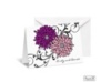 Retro Posies Note Card and Envelope - Amethyst