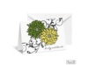 Retro Posies Note Card and Envelope - Cloverleaf