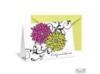 Retro Posies Note Card and Envelope - Fuchsia