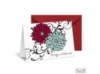 Retro Posies Note Card and Envelope - Merlot