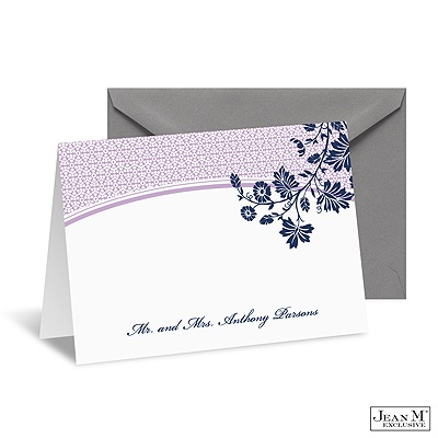 Garden Trellis Note Card and Envelope - Midnight