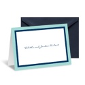 Bold Double Border Note Card and Envelope - Aqua