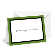Bold Double Border Note Card and Envelope - Clover Leaf