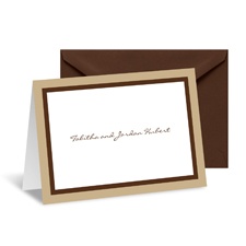 Bold Double Border Note Card and Envelope - Champagne