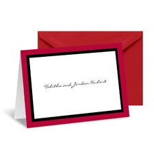 Bold Double Border Note Card and Envelope - Merlot