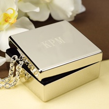 Silver Square Jewelry Box