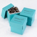 Teal Lidded Favor Boxes