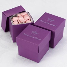 Purple Lidded Favor Boxes