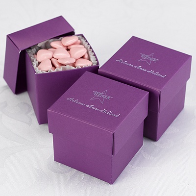 Purple Lidded Favor Boxes