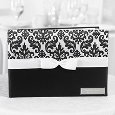 Black and White Damask Guest Book