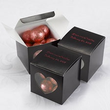 Black Peek-a-Boo Heart Favor Boxes