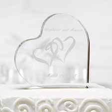 Two Hearts Acrylic Cake Top