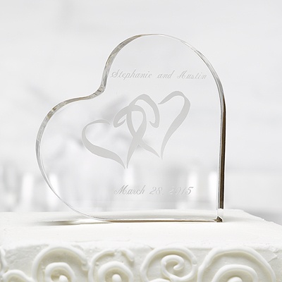 Two Hearts Acrylic Cake Top