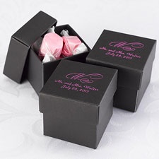 Black Lidded Favor Boxes