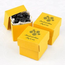 Yellow Lidded Favor Boxes