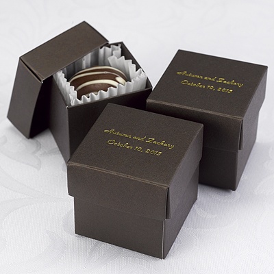 Mocha Lidded Favor Boxes