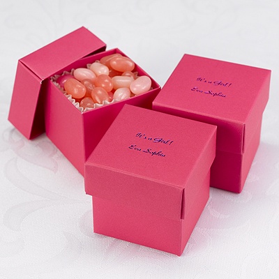 Fuchsia Lidded Favor Boxes