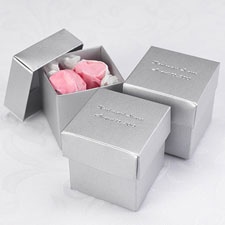Silver Shimmer Lidded Favor Boxes