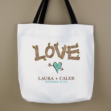 Rustic Love Personalized Tote Bag