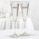 Mr. and Mrs. Heart Toasting Flutes