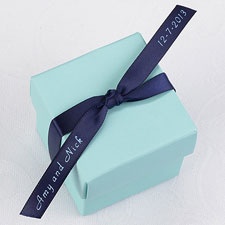 Personalized Navy Satin Favor Ribbon
