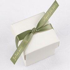 Personalized Olive Satin Favor Ribbon