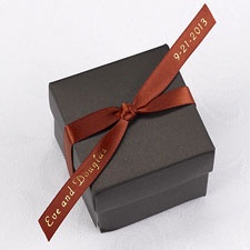 Personalized Rust Satin Favor Ribbon