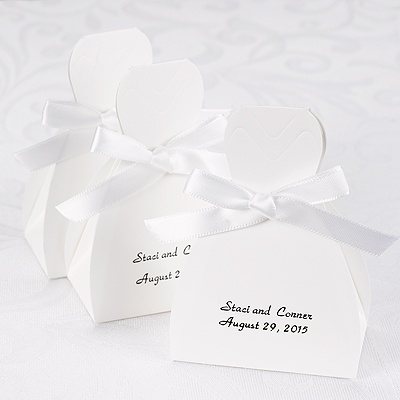 White Gown Favor Boxes