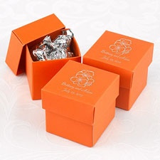 Orange Lidded Favor Boxes